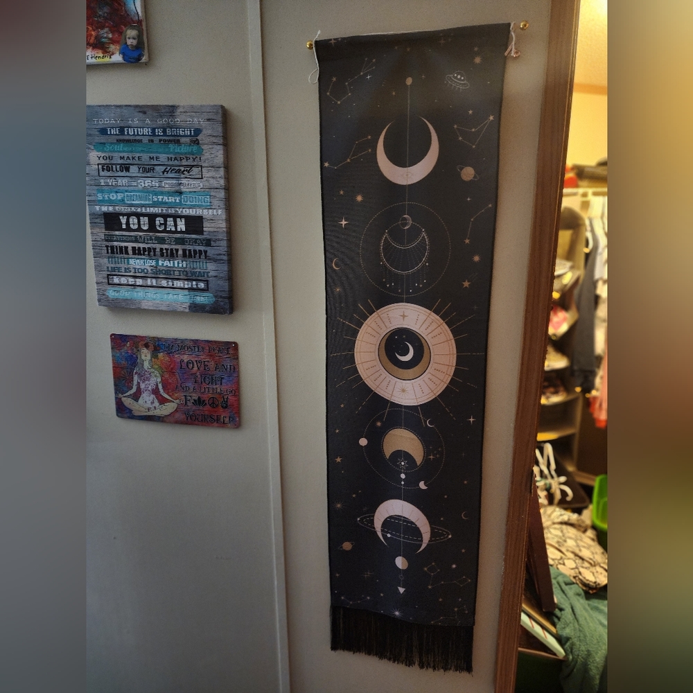 Moon phases tapestry